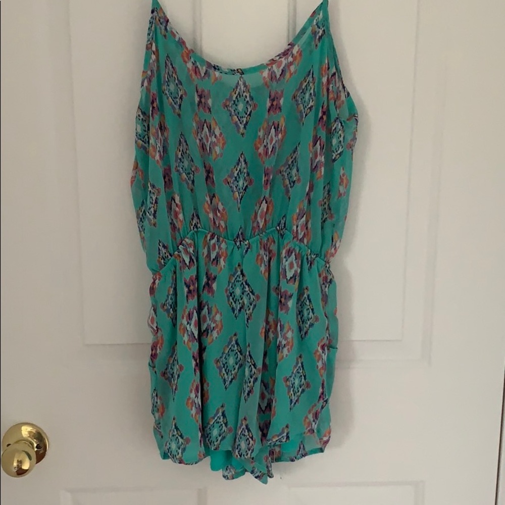 Turquoise printed romper - Picture 3 of 3